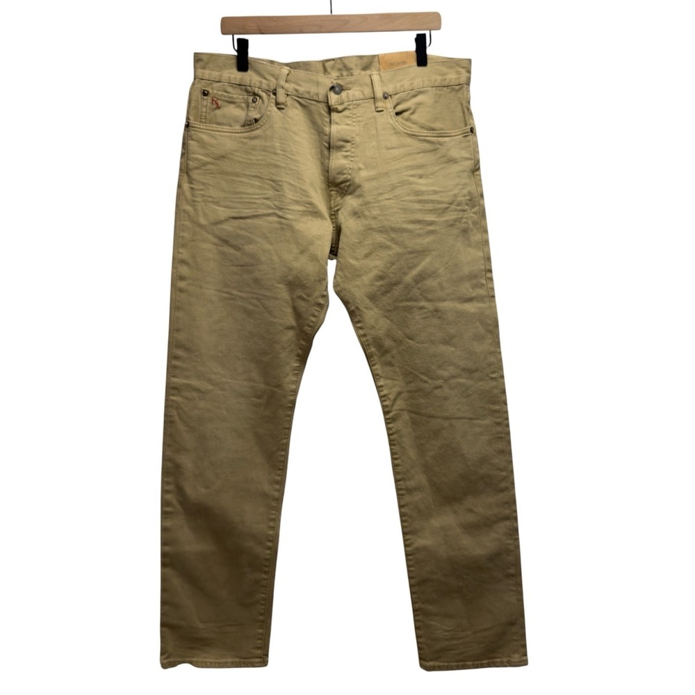 Polo‎ Ralph Lauren NEW Men's 34x32 Khaki Hampton Straight Denim Button Fly Jeans